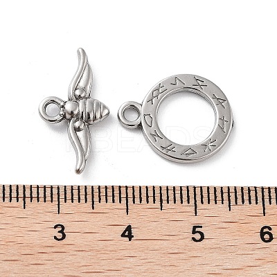 Non-Tarnish 304 Stainless Steel Toggle Clasps STAS-A092-06A-P-1