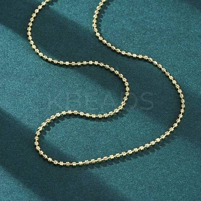 Brass Rondelle Link Chain Necklaces for Women NJEW-K282-04G-1