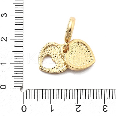 Rack Plating Brass Red Enamel European Dangle Charms KK-Q017-34G-1