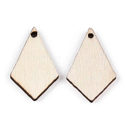 Unfinished Natural Poplar Wood Pendants WOOD-S045-112-1-1