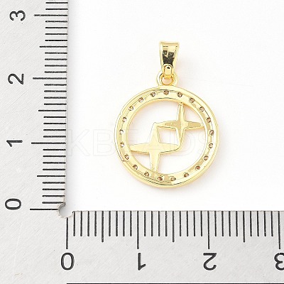 Brass Micro Pave Cubic Zirconia Pendants KK-D357-16G-G-1
