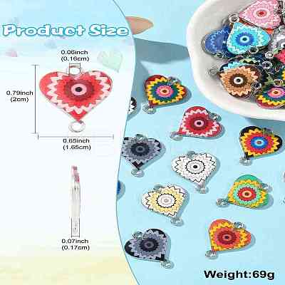 44Pcs 22 Colors Alloy Enamel Connector Charms ENAM-CJ0006-64-1