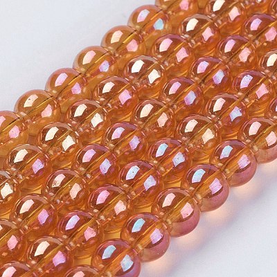 Electroplate Glass Beads Strands GLAA-K025-FR-6mm-A-1