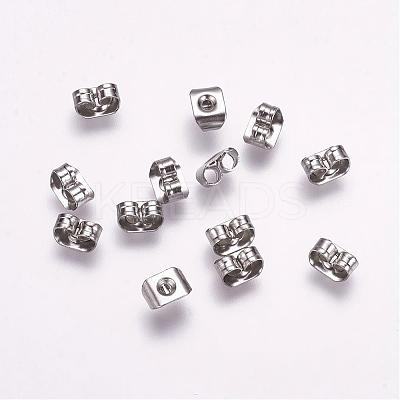 Tarnish Resistant 316 Surgical Stainless Steel Ear Nuts STAS-F117-01P-1