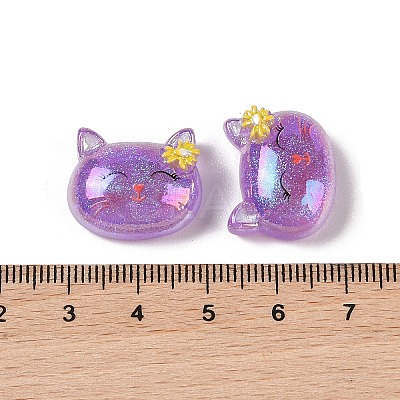 Glitter Plated Animal Resin Cabochons RESI-H163-10A-1