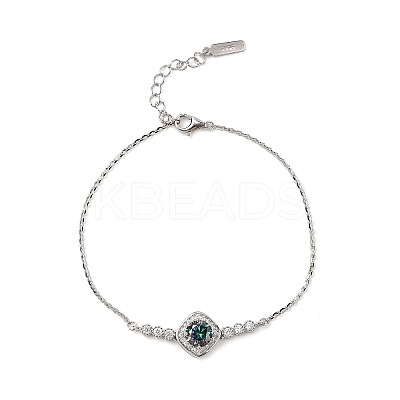 925 Sterling Silver Link Bracelets for Women BJEW-D346-01B-P-1