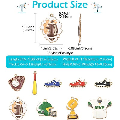 18Pcs 8 Styles Alloy Enamel Pendants ENAM-FS0004-18-1