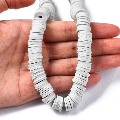 Flat Round Handmade Polymer Clay Beads CLAY-R067-12mm-39-1