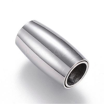Tarnish Resistant 304 Stainless Steel Magnetic Clasps with Glue-in Ends STAS-D159-23-1