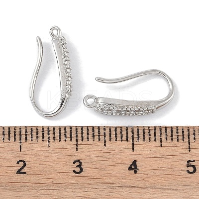Brass Micro Pave Clear Cubic Zirconia Earring Hooks KK-U008-06P-1
