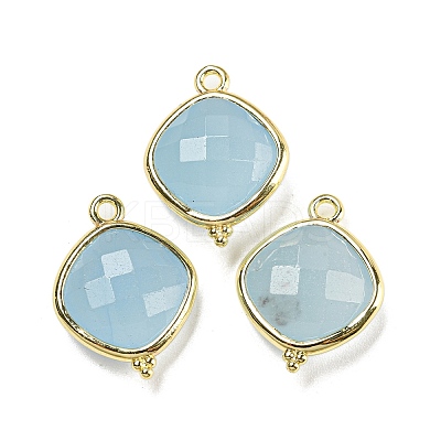 Dyed Natural Jade Imitation Aquamarine Pendants G-M431-12G-03-1