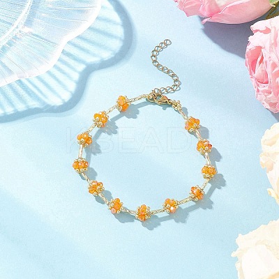Glass Seed Beaded Bracelets for Women BJEW-MZ00216-01-1