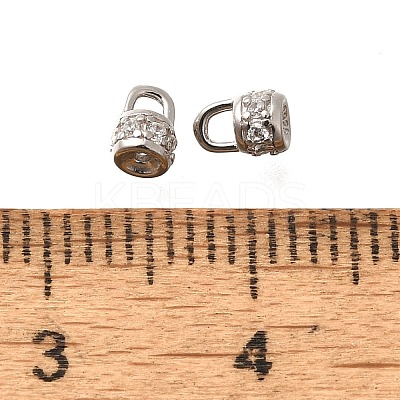 925 Sterling Silver Micro Pave Clear Cubic Zirconia Cord Ends STER-B006-01P-1