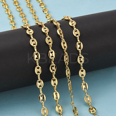 3.28 Feet Brass Coffee Bean Chains X-CHC-P0006-03G-NR-1