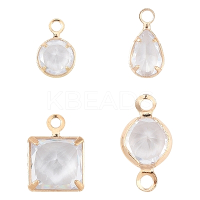 80Pcs 4 Styles Brass Cubic Zirconia Charms Sets ZIRC-YW0001-27-1