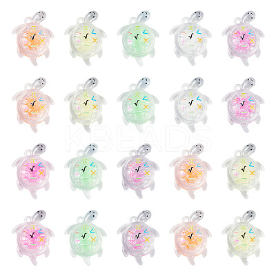 30Pcs Transparent Acrylic and Glitter Powder Pendants TACR-TA0001-91-1