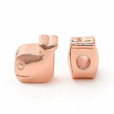 Rack Plating Alloy European Beads FIND-C022-02RG-1