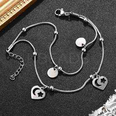 304 Stainless Steel Multi-strand Bracelets BJEW-Q038-08P-1