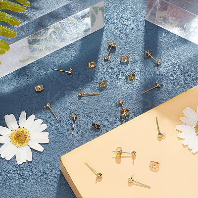 100Pcs 304 Stainless Steel Ball Stud Earring Post STAS-DC0011-28-1