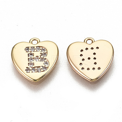 Brass Micro Pave Clear Cubic Zirconia Charms KK-N231-234B-NF-1