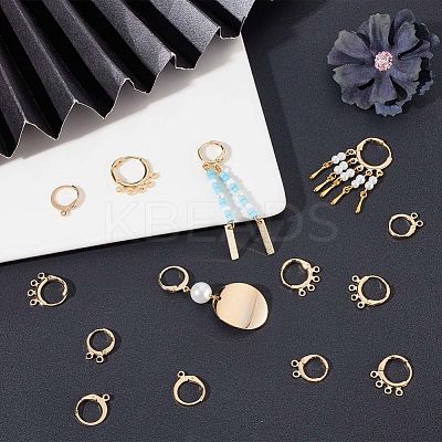 50Pcs 4 Style Rack Plating Brass & 304 Stainless Steel Leverback Earring Findings DIY-CN0002-53-1