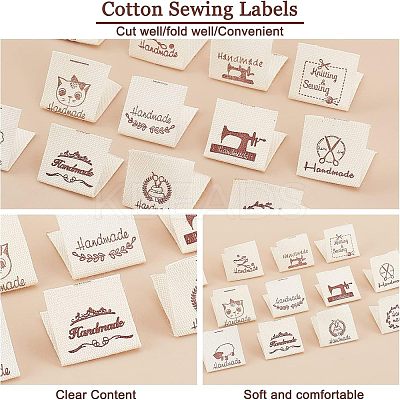 200Pcs 20 Patterns Cotton Sewing Labels FIND-NB0001-44-1