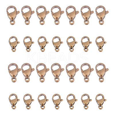 40Pcs 2 Styles Tibetan Style 304 Stainless Steel Lobster Claw Clasps STAS-UN0040-78-1