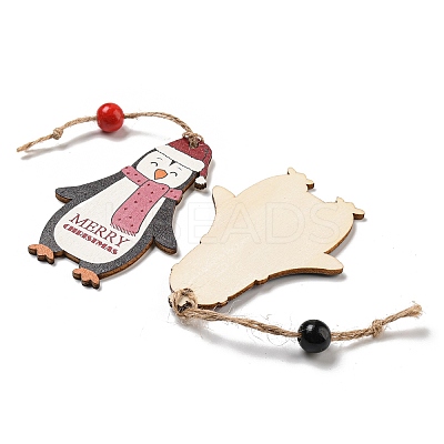 9Pcs 3 Styles Christmas Wood Pendant Decorations Set WOOD-U004-01C-1