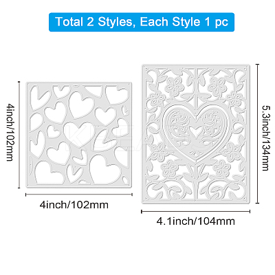 GLOBELAND 2Pcs 2 Styles Carbon Steel Cutting Dies Stencils DIY-DM0004-09-1