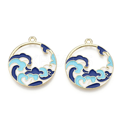Chinese Style Alloy Enamel Pendants ENAM-M043-03G-01-RS-1