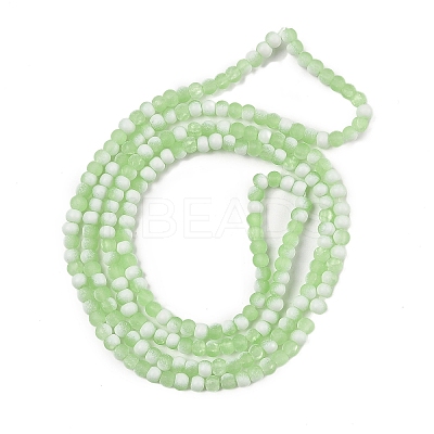Frosted Crackle Glass Beads Strands GLAA-U001-4mm-M09-1