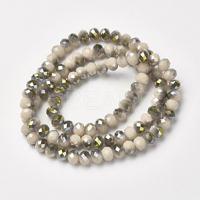 Electroplate Opaque Glass Beads Strands EGLA-A034-P6mm-S17-1