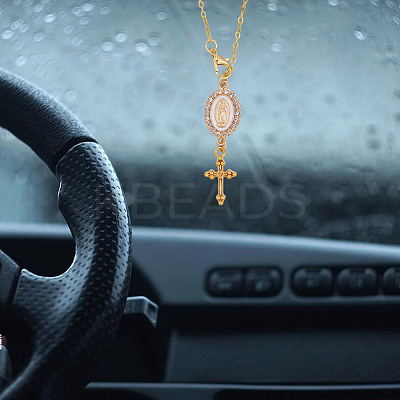 2Pcs 2 Colors Alloy Enamel with Rhinestone Pendant Decorations HJEW-DR00209-1