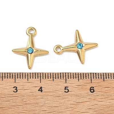304 Stainless Steel Rhinestone Pendants STAS-L308-04A-G-1