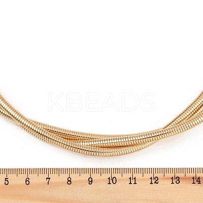 Alloy Wrap Round Snake Chain 3-Strand Choker Necklaces for Women Men NJEW-C090-02G-1