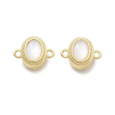 Brass Natural Black Lip Shell Epoxy Magnetic Clasps KK-G528-01G-02-1