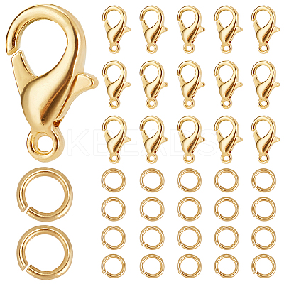 400Pcs Zinc Alloy Lobster Claw Clasps FIND-SP0001-33G-1