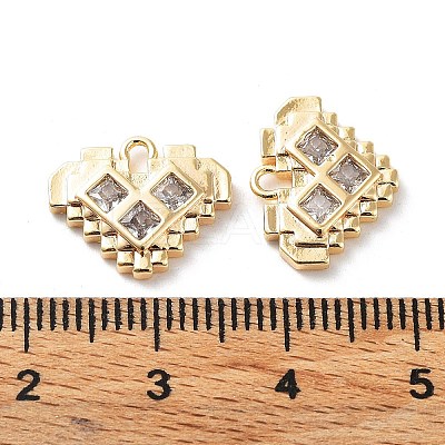 Rack Plating Brass Micro Pave Cubic Zirconia Pendants KK-K333-94G-1