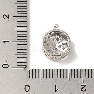 Rack Plating Brass Micro Pave Clear Cubic Zirconia with Enamel Pendant KK-P267-16P-1