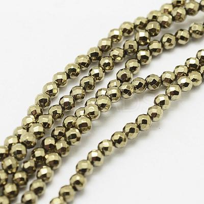 Round Non-magnetic Synthetic Hematite Beads Strands G-D617-6mm-27-1