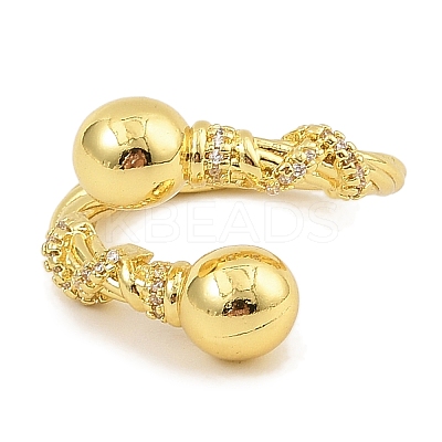 Adjustable Brass Micro Pave Cubic Zirconia Rings for Women RJEW-S392-12G-1