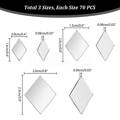 210Pcs 3 Styles Adhesive Acrylic Cabochons Sheets DIY-PH0022-93A-1
