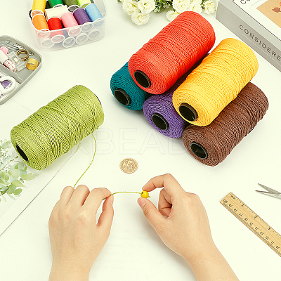 6 Roll 6 Colors 3-Ply Polypropylene Fiber Ice Silk Hand Knitting Light Body Yarn OCOR-WR0001-41-1