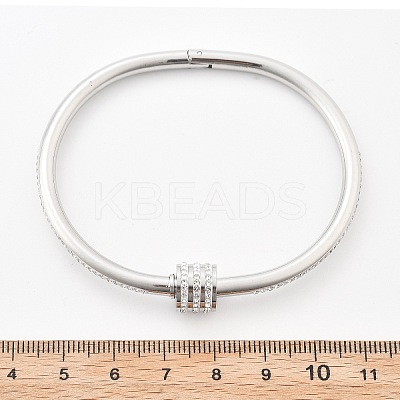 304 Stainless Steel Rhinestone Bangles for Women BJEW-Z092-04P-1