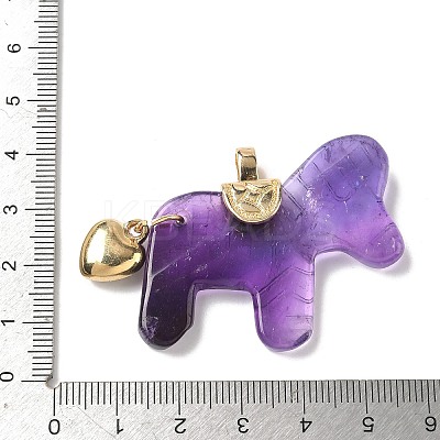 Natural Amethyst Carved Pendants G-C274-02I-1
