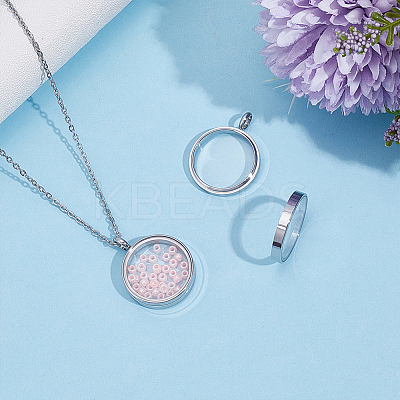 2Pcs 304 Stainless Stee Locket Pendants STAS-ME0002-83B-P-1