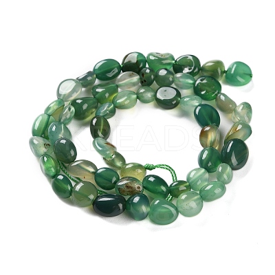 Natural Green Onyx Agate(Dyed & Heated) Beads Strands G-P497-01C-30-1