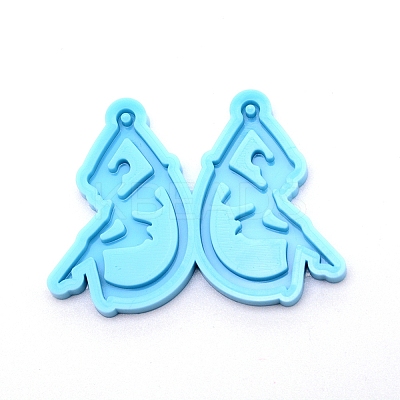 Teardrop with Fairy Silicone Statue Pendant Molds DIY-WH0175-57-1