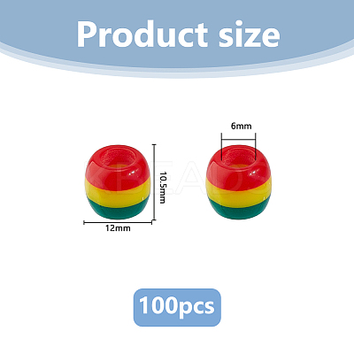 100Pcs Opaque Resin European Beads RESI-DC0001-52-1