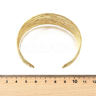304 Stainless Steel Cuff Bangles for Women BJEW-M103-01B-G-1